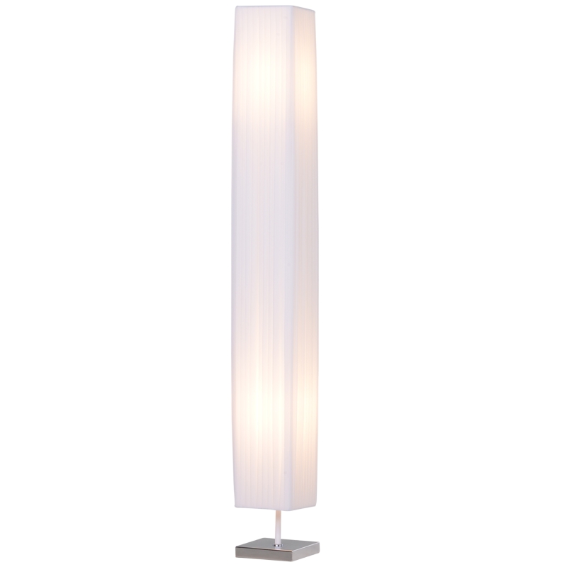 HOMCOM 48" Modern Free Standing Rectangle Floor Lamp with Linen Shade - White