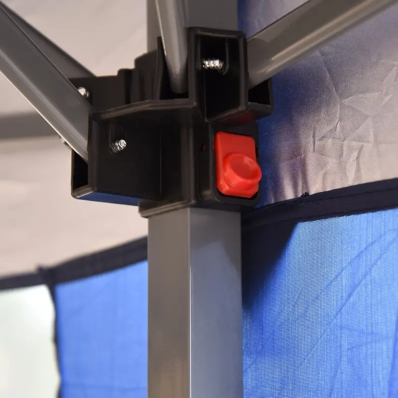 Outsunny 10' x 20' Pop Up Canopy Tent with 4 Sidewalls, Heavy Duty Tents for Parties, Outdoor Instant Gazebo with Carry Bag, for Outdoor, Garden, Patio, Blue