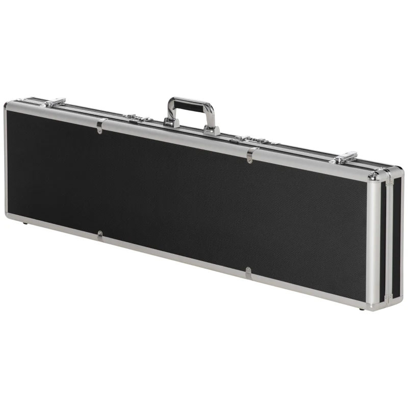 HOMCOM 44'' Aluminum Rifle Hard Case with Combo Lock, Portable Shotgun Storage Box with Padded Foam