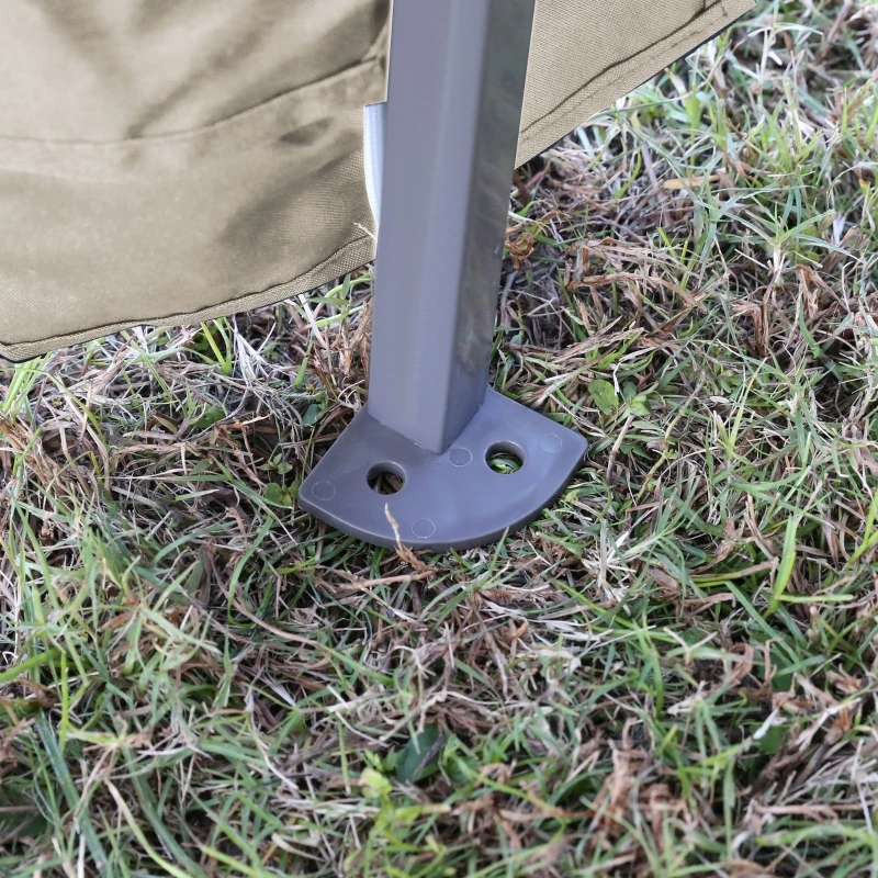 Outsunny 11' x 11' Pop Up Gazebo, Instant Canopy Tent with Solar LED Light, Remote Control, Netting and Carrying Bag for Backyard Garden Patio, Beige