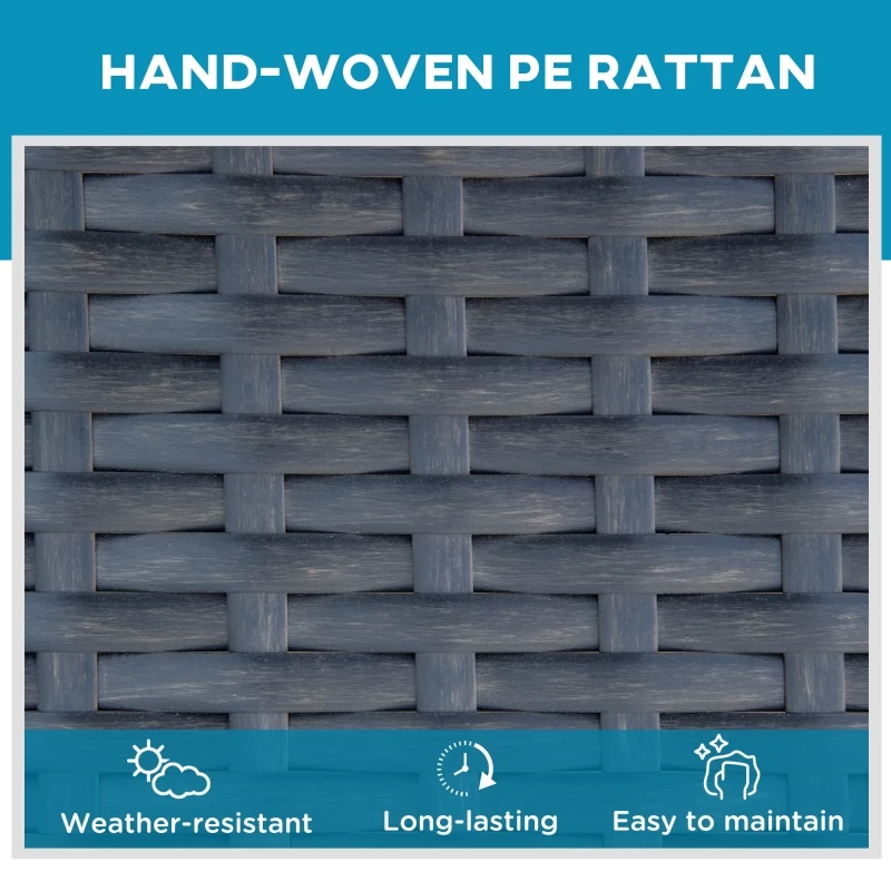 Outsunny Wicker Chaise Lounger PE Rattan Outdoor Lounge Chair Garden Chair Recliner with 5-Level Adjustable Backrest and 2 Wheels, Grey