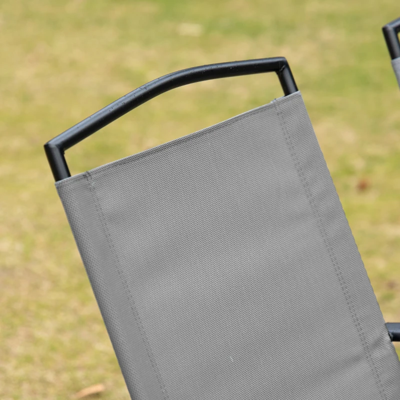 Outsunny 8 Piece Patio Dining Set with Table Umbrella, 6 Folding Chairs and Rectangle Dining Table, Outdoor Patio Furniture Set, Grey