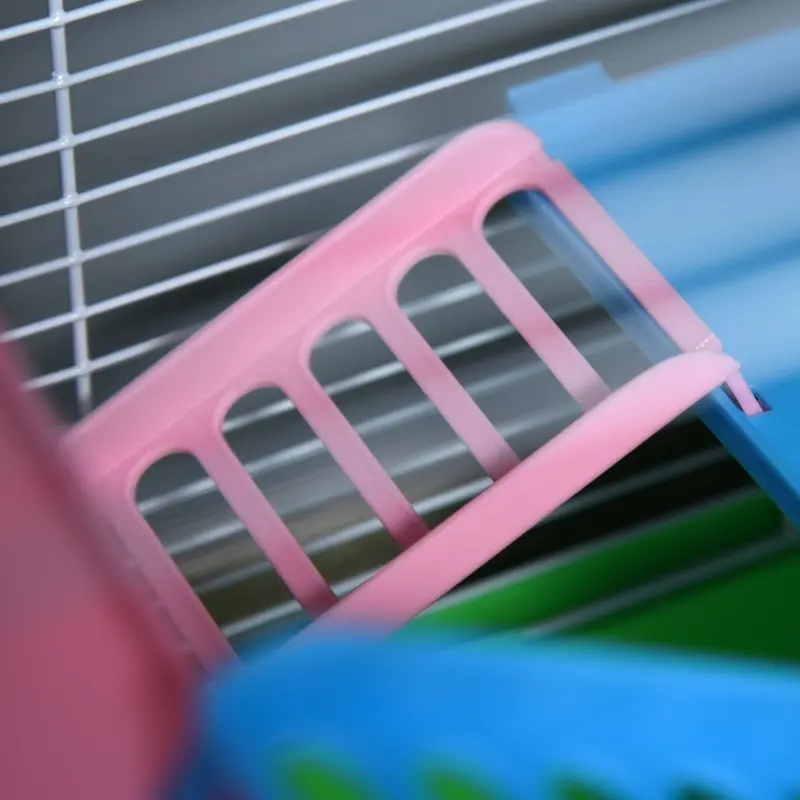 PawHut 5 Tiers Hamster Cage Portable Animal Travel Carrier w/ Exercise Wheels Tube