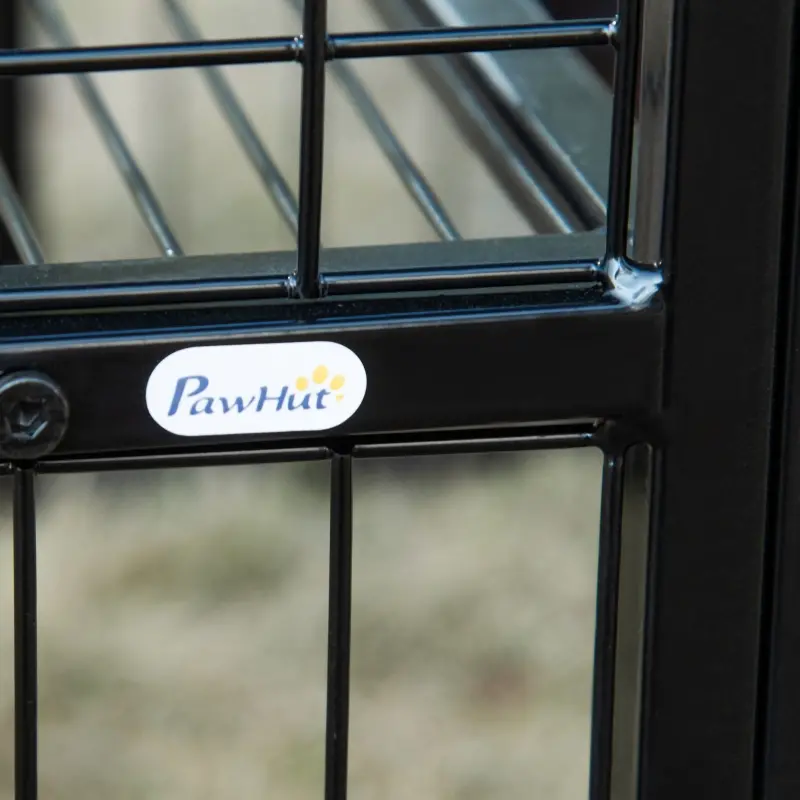 PawHut Metal Chicken Coop, Outdoor Poultry Cage, w/ Run, Nesting Box, Canopy, Blue