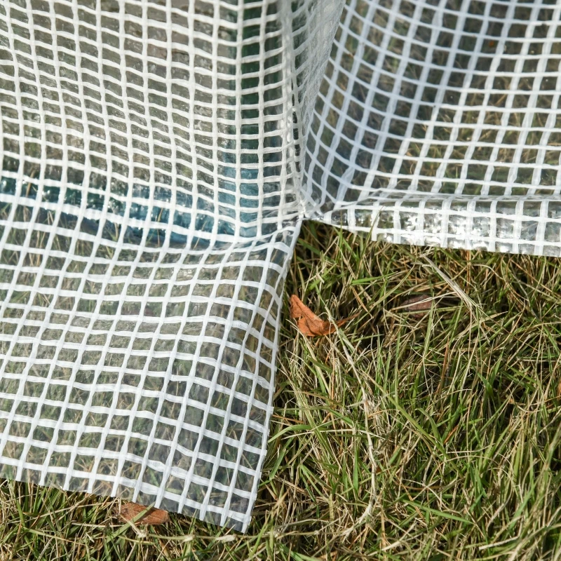 Outsunny 7' x 3' x 7' Outdoor Walk-In Greenhouse, Plant Nursery with Roll-up Windows, PE Cover, and 3 Wire Shelves, White