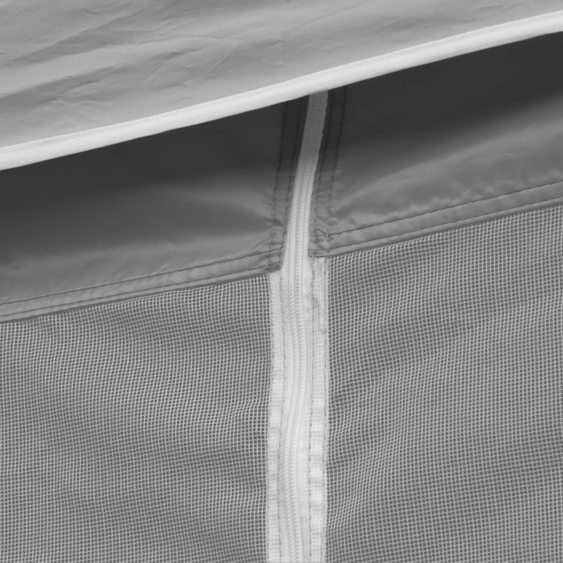 Outsunny Foldable Gazebo Canopy Tent w/ Wheeled Carry Bag, Weight Bags, Mesh Sidewalls