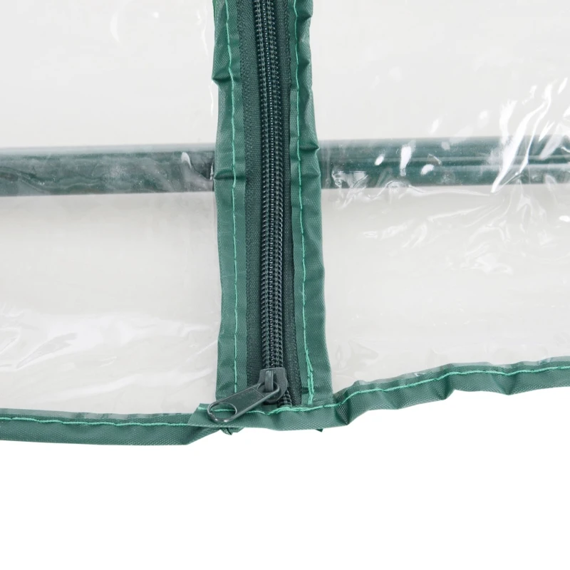 Outsunny 6' x 3' x 5.5' Portable Walk-in Greenhouse, PVC Cover, Steel Frame Garden Hot House, Zipper Door, Top Vent for Flowers, Vegetables, Saplings, Clear