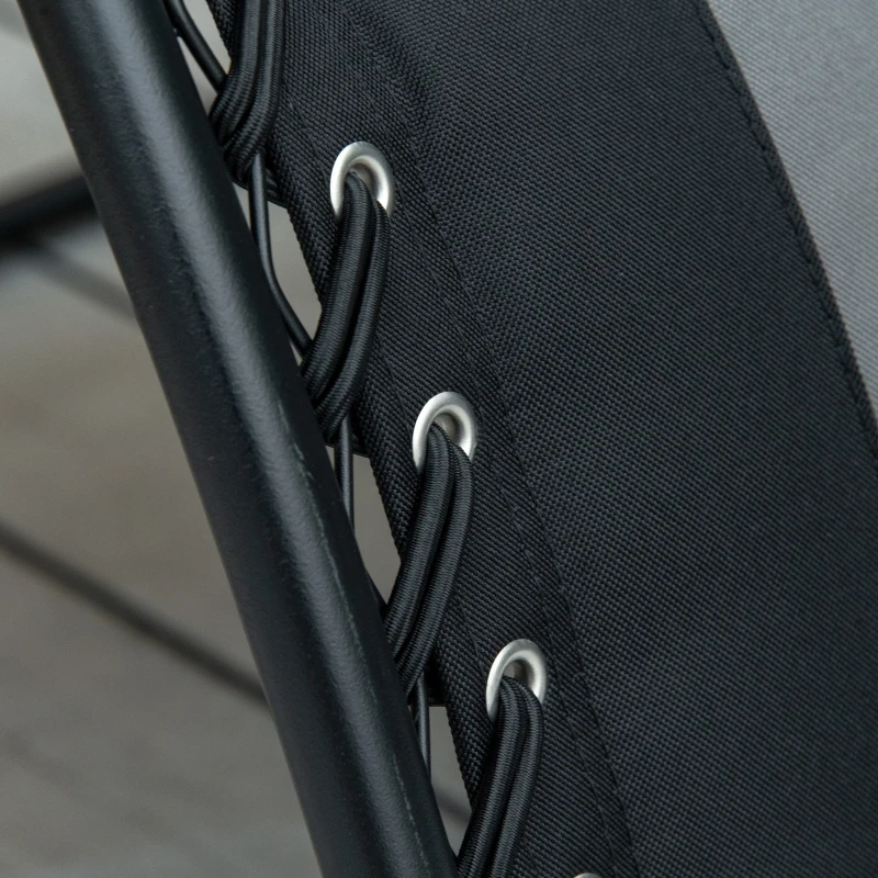 Outsunny XL Oversize Zero Gravity Recliner, Padded Patio Lounger Chair, Folding Chair with Adjustable Backrest, Cup Holder, and Headrest for Backyard, Poolside, Lawn, Striped, Blue