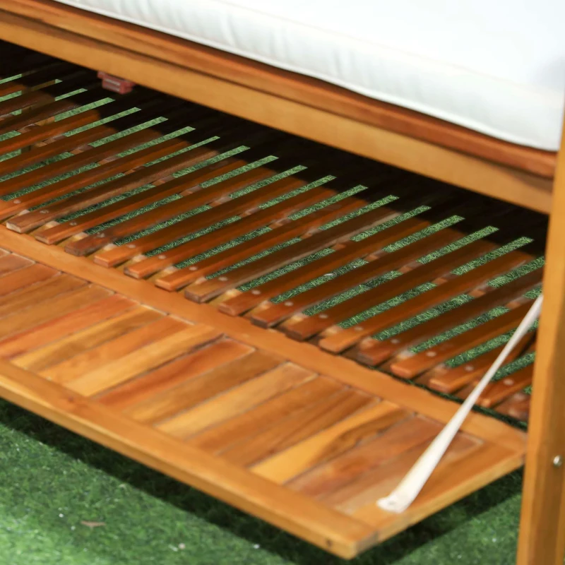 Outsunny 30 Gallon Storage Bench Deck Box with Zippered Padded Cushion Loveseat Perfect for Patio Garden Storage and Front Porch Decor