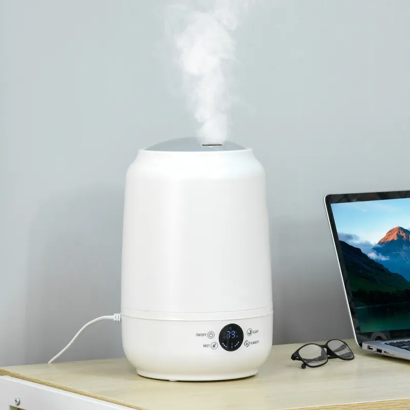 HOMCOM 5L Cool Mist Humidifier, Ultrasonic Quiet Air Humidifiers with Waterless Auto-Off, Sleep Mode, 3 Adjustable Mist Mode and Humidity for Home, Office, Bedroom, Large Room