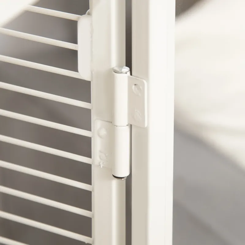 PawHut 54 Inch Bird Cage for Finches, Budgies, Cockatiels, Parrot Cage with Wheels, Bird Feeder Stand, Pull Out Tray, White