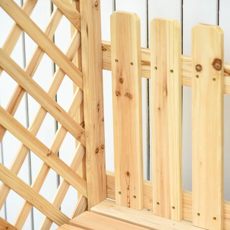 Outsunny Outdoor Garden Bench Arch Pergola with Natural Fir Wood Build, Protective Varnish, & 2 Person Ergonomic Bench