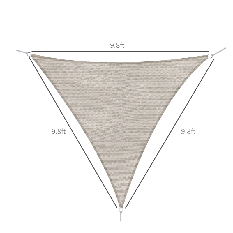 Outsunny Rectangle 20'x 16' Sun Shade Sail Top Cover Fabric Outdoor Shelter Backyard Window Garden Sand Carrying Bag Light Brown