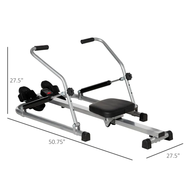Soozier Rowing Machine with 3 Level Adjustable Resistances, Foldable Rower with Digital Monitor, Home, Office, Gym