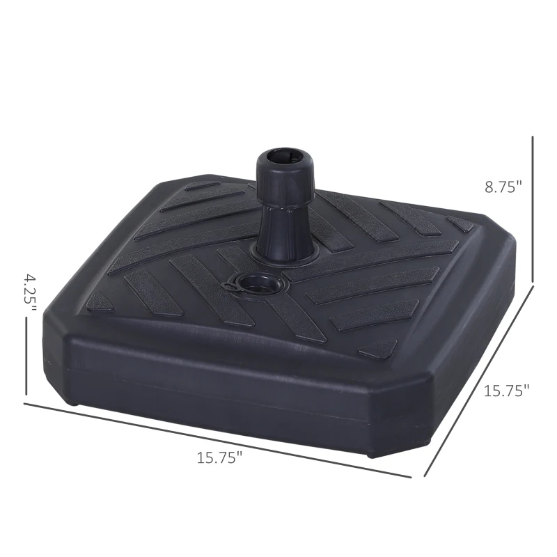 Outsunny 30 lbs Patio Umbrella Base Plastic  Fits Poles Diameter 0.98" to 1.25" Outdoor  Stand Holder