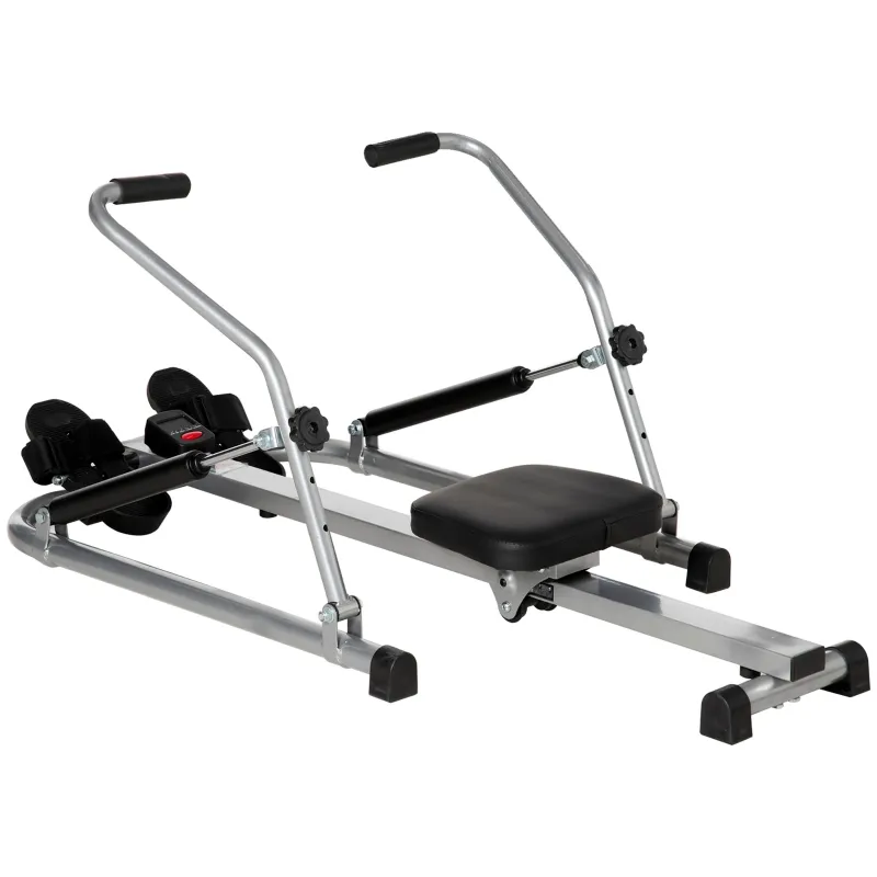 Soozier Rowing Machine with 3 Level Adjustable Resistances, Foldable Rower with Digital Monitor, Home, Office, Gym