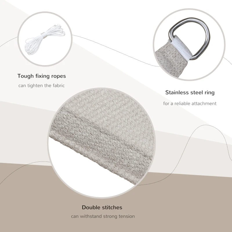 Outsunny Rectangle 20'x 16' Sun Shade Sail Top Cover Fabric Outdoor Shelter Backyard Window Garden Sand Carrying Bag Light Brown