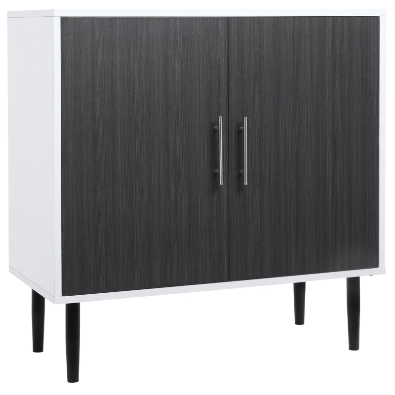HOMCOM 2-Door Storage Cabinet with Adjustable Shelf, Free Standing Accent Sideboard & Buffet for Kitchen, Dining Room, Hallway, Grey