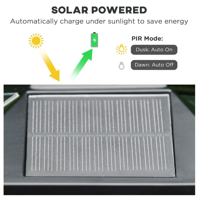 Outsunny 22" Outdoor Solar Lamp Post Light, All Weather Protection for Backyard, Black