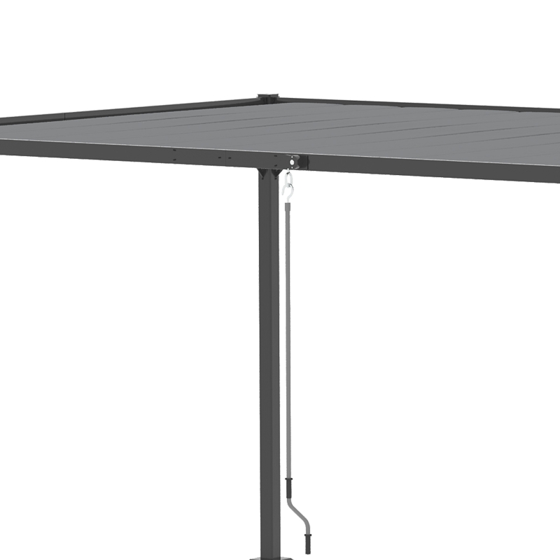Outsunny 13' x 10' Outdoor Louvered Pergola Patio Aluminum Gazebo with Adjustable Roof, Grey