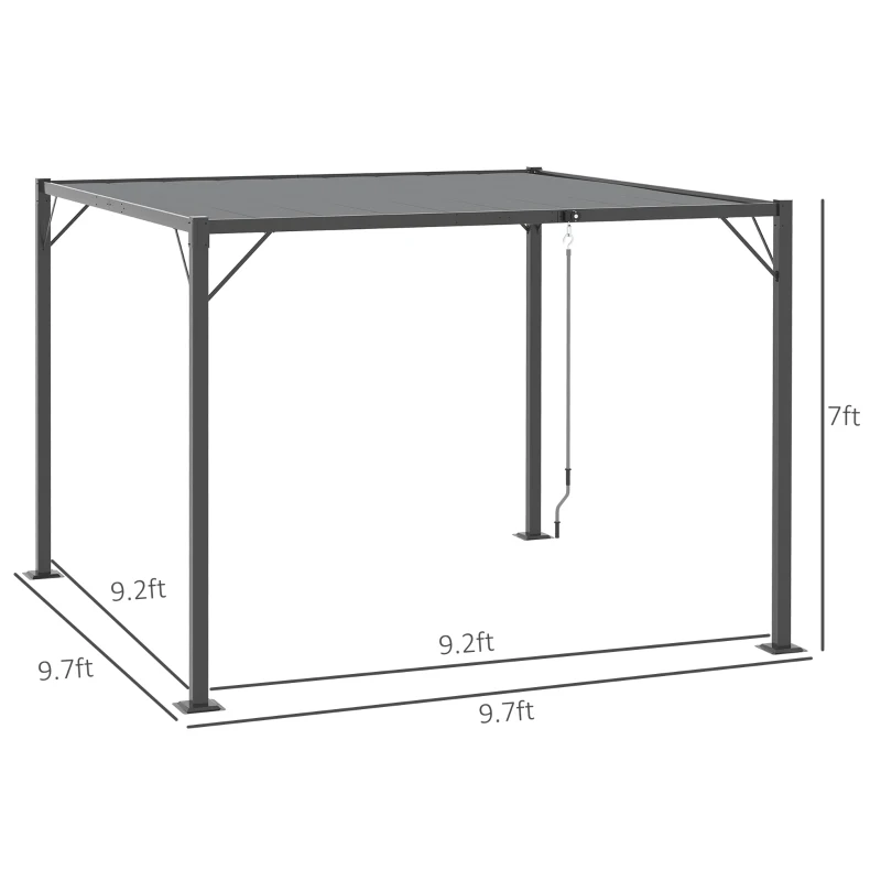Outsunny 10' x 10' Outdoor Louvered Pergola Patio Aluminum Gazebo with Adjustable Roof, Grey