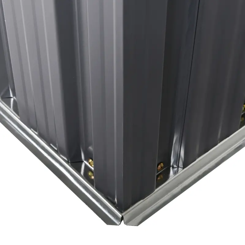 Outsunny 4' x 8' Steel Garden Storage Shed Lean to Shed Outdoor Metal Tool House with Lockable Door and 2 Air Vents for Backyard, Patio, Lawn