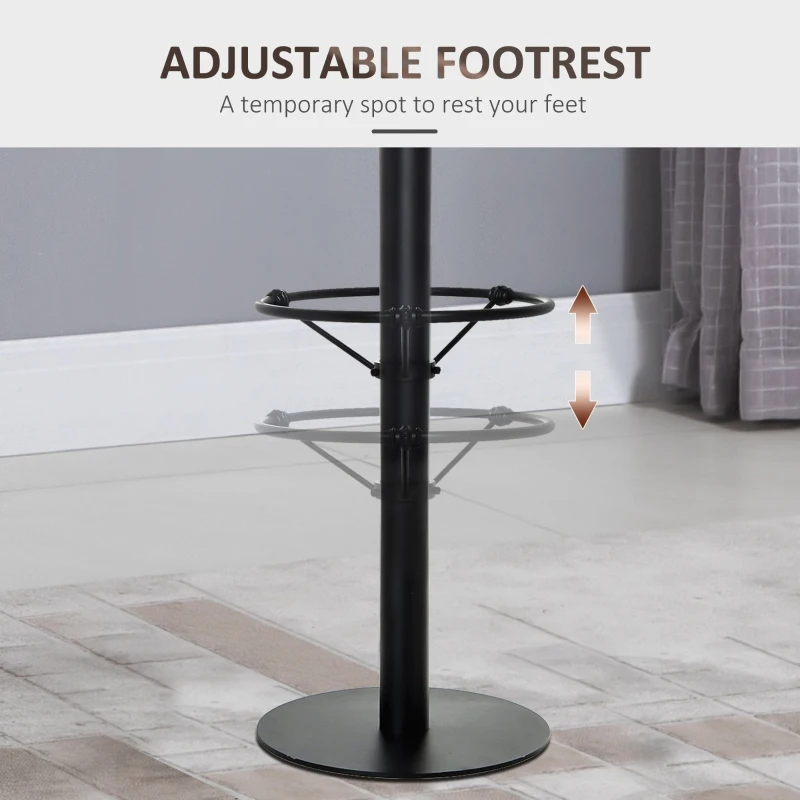 HOMCOM 42" Rustic Bar table Industrial Metal Pine Wood Top Adjustable Standing Pub Table