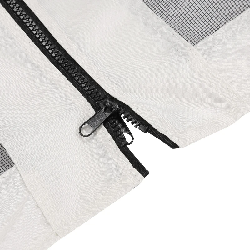 Outsunny Universal Replacement Mesh Sidewall Netting for 9.84' x 13.1' Gazebos and Canopy Tents with Zippers, (Sidewall Only) White