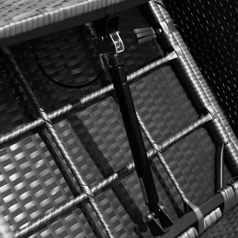 Outsunny 6-Piece Outdoor Rattan Patio Sectional Sofa Set with 3-Seat Couch, 2 Recliners, 2 Ottoman Footrests, & Coffee Table Conversation Set, Cream White