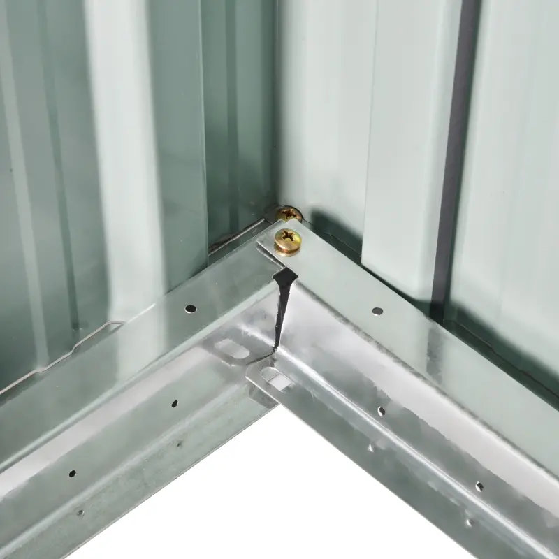 Outsunny 4' x 8' Steel Garden Storage Shed Lean to Shed Outdoor Metal Tool House with Lockable Door and 2 Air Vents for Backyard, Patio, Lawn