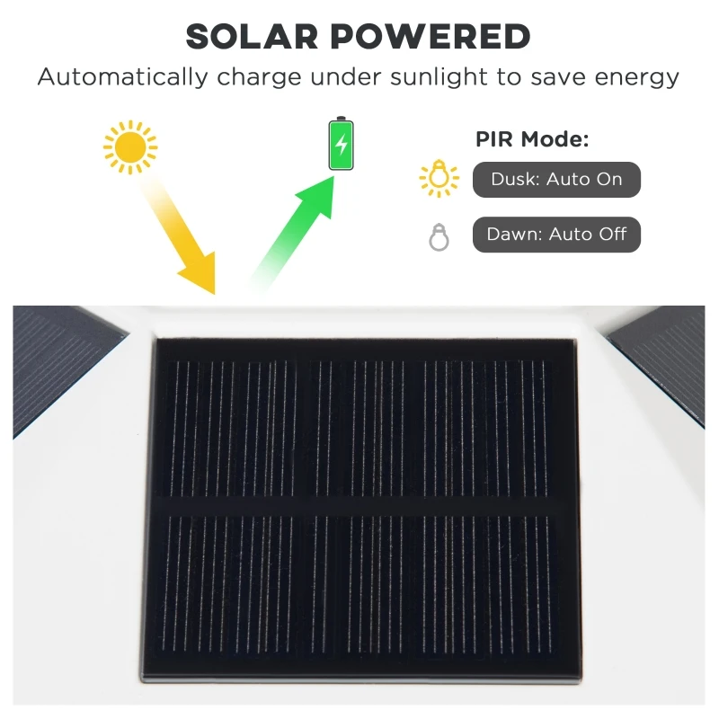 Outsunny 22" Outdoor Solar Lamp Post Light, All Weather Protection, for Backyard, White