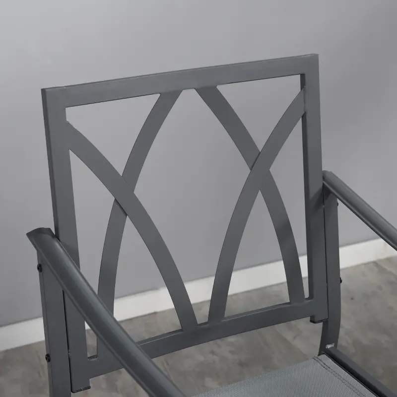 Outsunny 3 Pieces Outdoor Bistro Set, 2 Swivel Rocker Chairs and 1 Round Tempered Glass Table with Cushion, Red