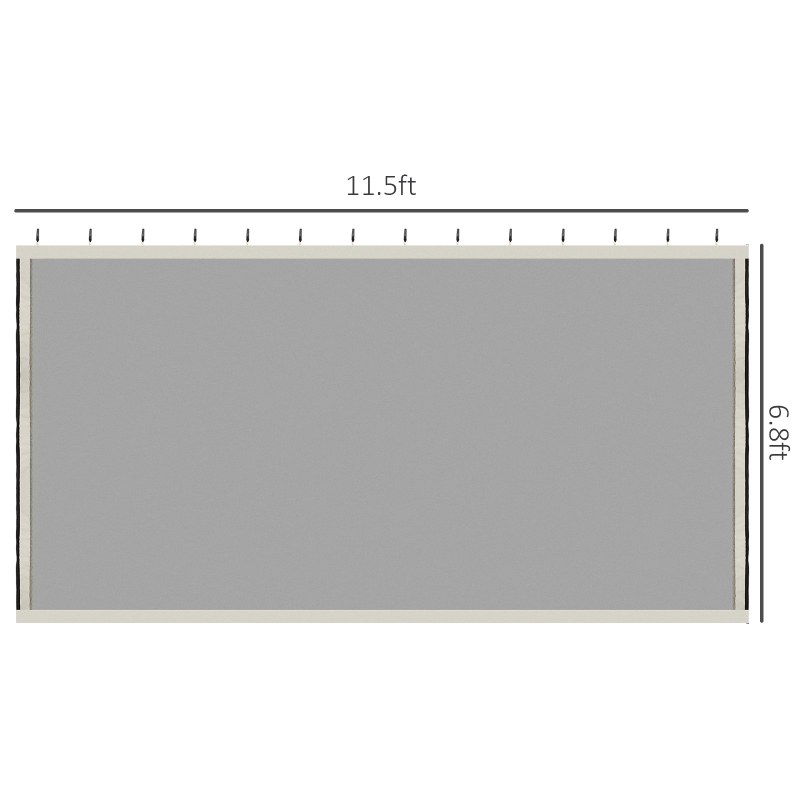 Outsunny Universal Replacement Mesh Sidewall Netting for 9.84' x 13.1' Gazebos and Canopy Tents with Zippers, (Sidewall Only) White
