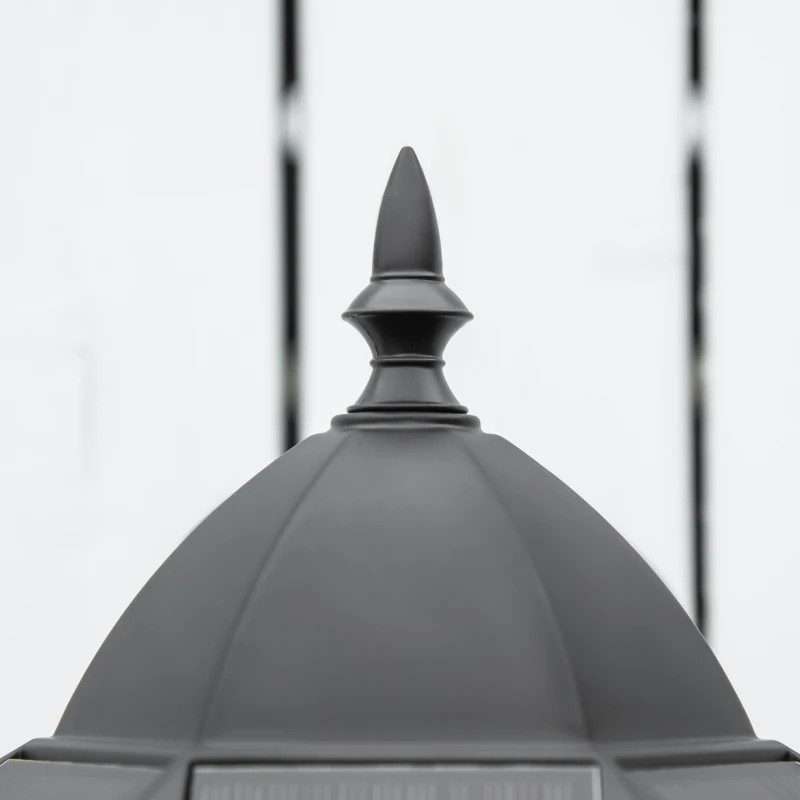 Outsunny 92.5" Outdoor Lamp Post Light, Solar-Powered Streetlight, w/ Clear Glass, Black