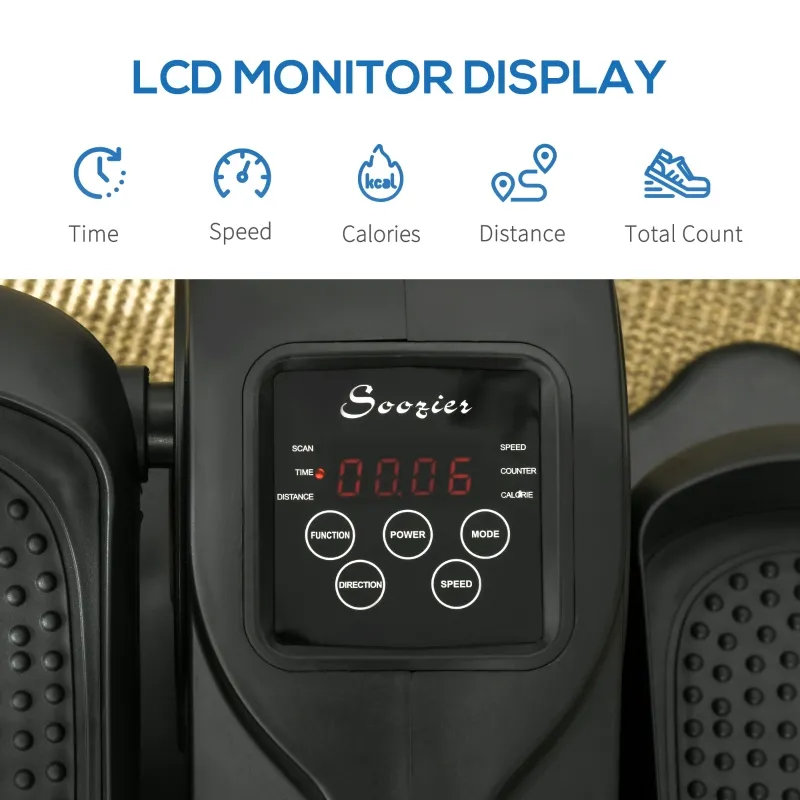 Soozier Foot Pedal Exerciser Mini Rehabilitation Bike w/ Adjustable Speed, LCD Display