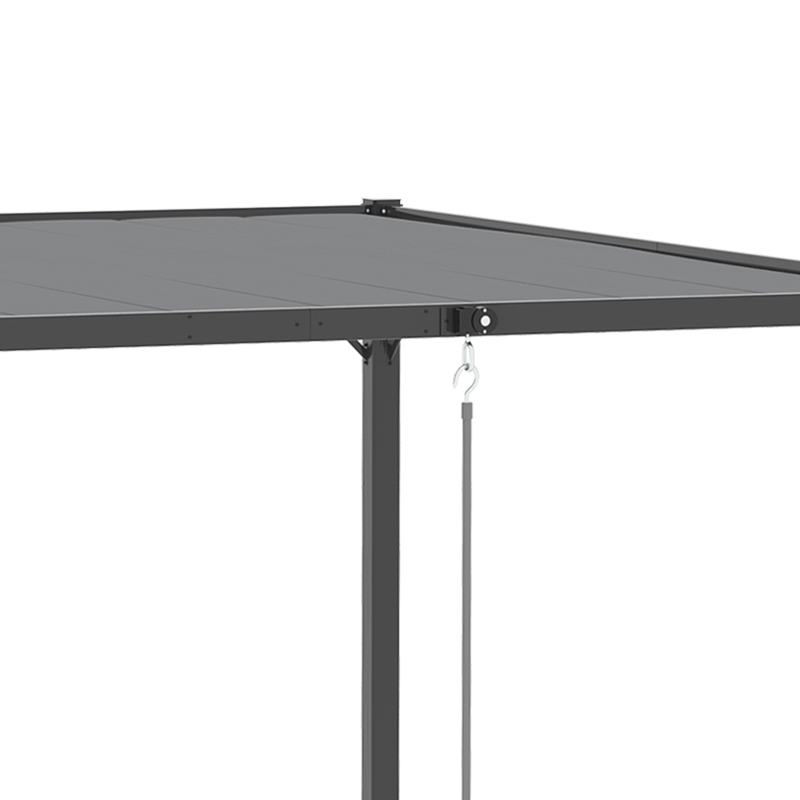 Outsunny 10' x 10' Outdoor Louvered Pergola Patio Aluminum Gazebo with Adjustable Roof, Grey