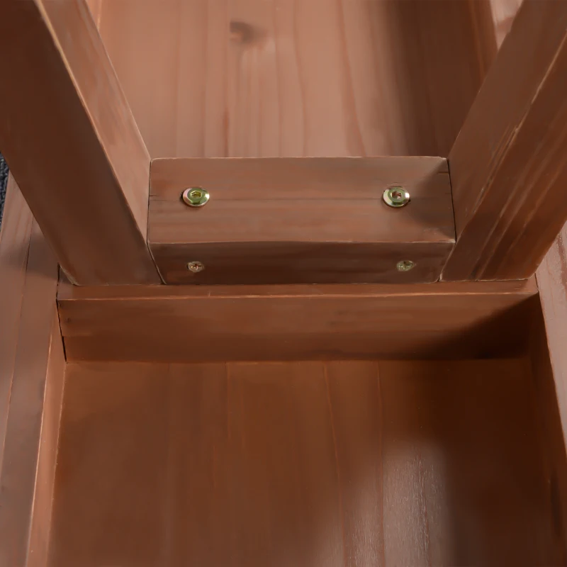 Outsunny Outdoor Garden Bench, 79" Long Patio Wooden Picnic Bench for 3 People, Backless Oil Finished for Backyard and Porch, Brown