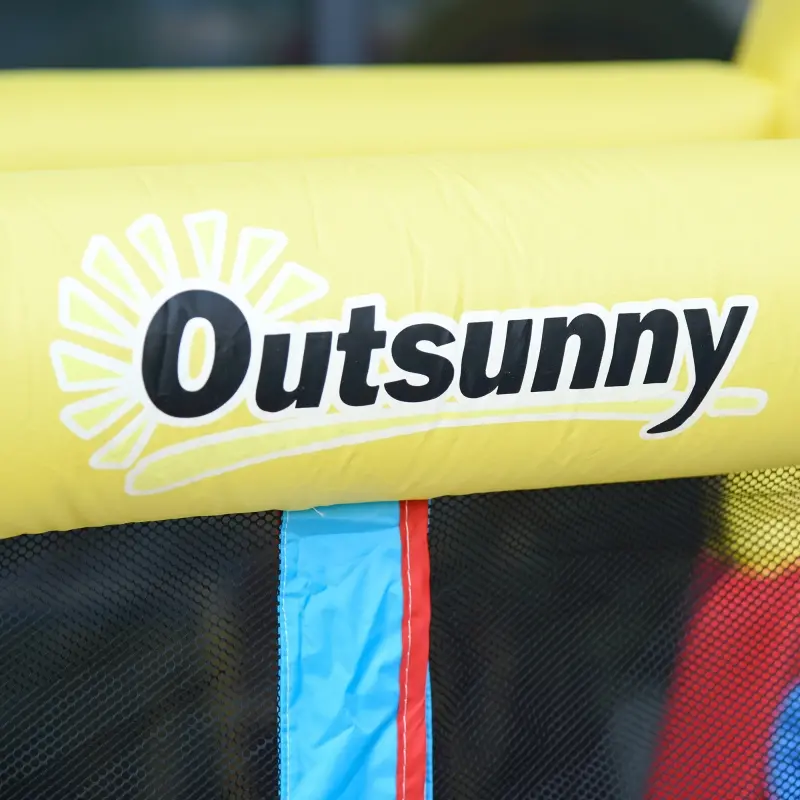 Outsunny Kids Inflatable Bounce House, 4-in-1 Jumping Castle with Slides & Trampoline, Fun Outdoor Play