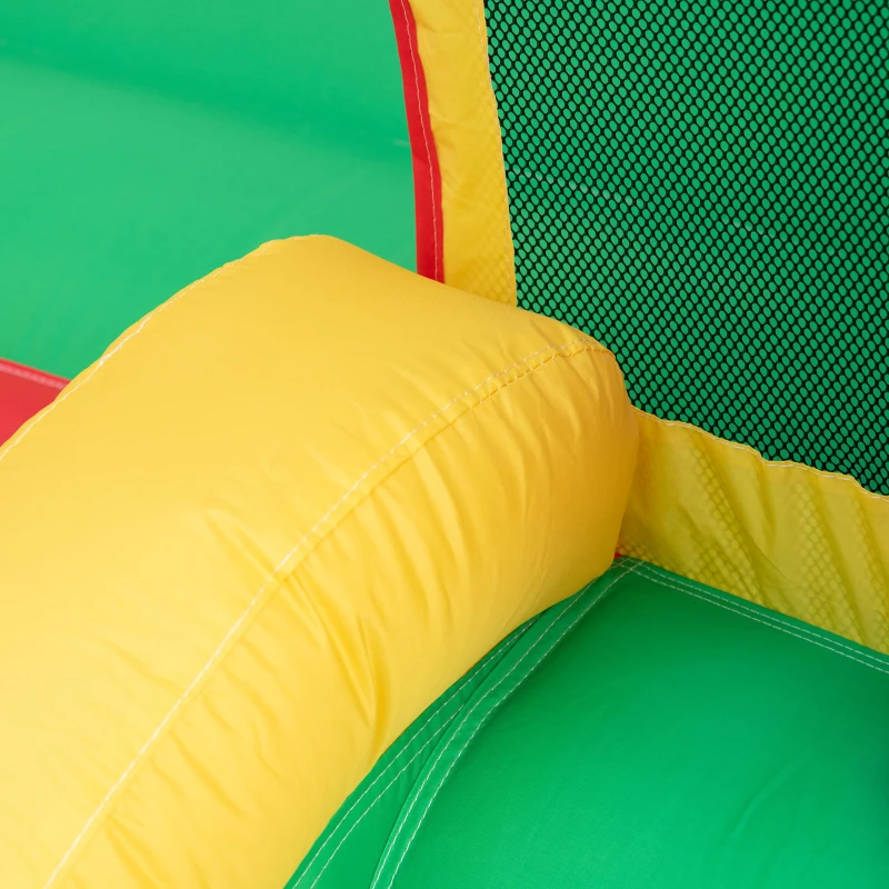 Outsunny 3-in-1 Kids Inflatable Bounce House Christmas Jumping Castle with Christmas Tree Pattern, Includes Trampoline, Pool, Slide, Carry Bag, Repair Patches and Air Blower