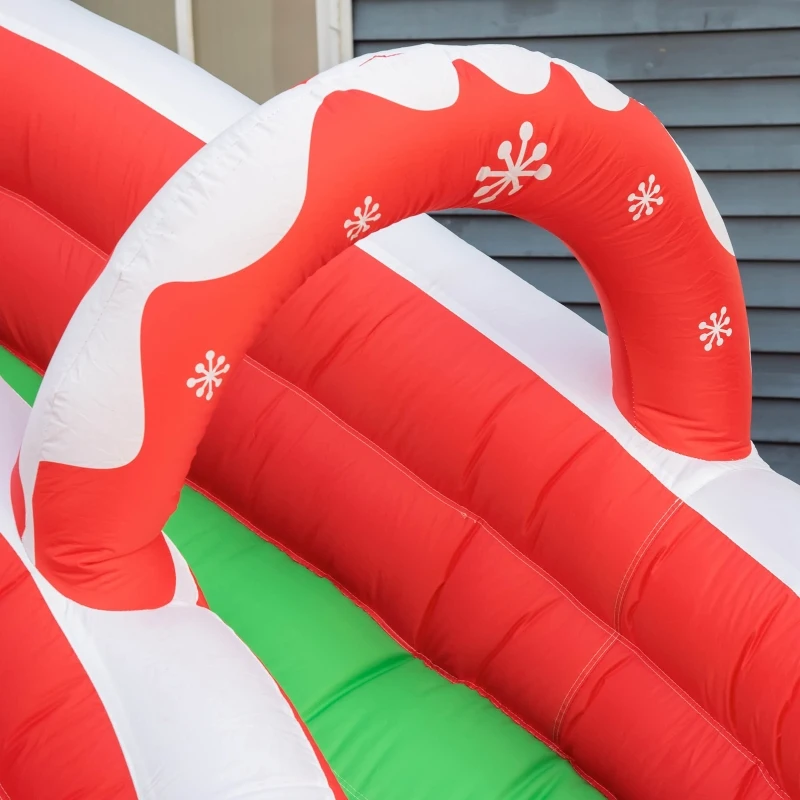 Outsunny 4-in-1 Kids Inflatable Bounce House Christmas Jumping Castle with Christmas Tree Pattern, Includes Trampoline, Pool, Slide, Climbing Wall with Carry Bag, Repair Patches and Air Blower