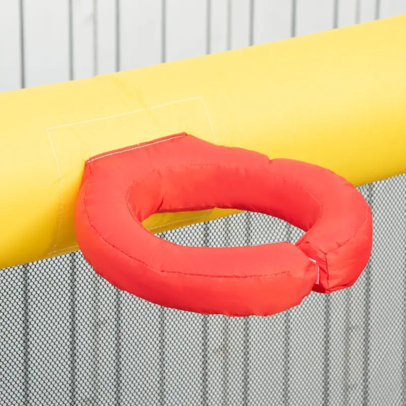 Outsunny 3-in-1 Kids Inflatable Bounce House Christmas Jumping Castle with Christmas Tree Pattern, Includes Trampoline, Pool, Slide, Carry Bag, Repair Patches and Air Blower