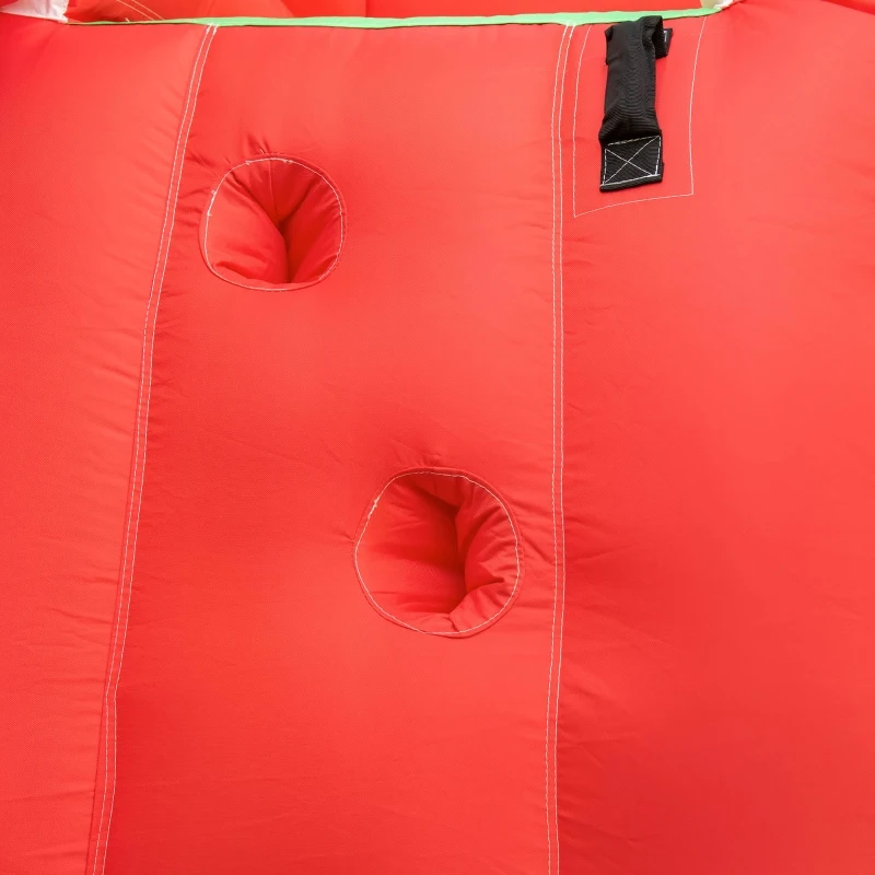 Outsunny 4-in-1 Kids Inflatable Bounce House Christmas Jumping Castle with Christmas Tree Pattern, Includes Trampoline, Pool, Slide, Climbing Wall with Carry Bag, Repair Patches and Air Blower