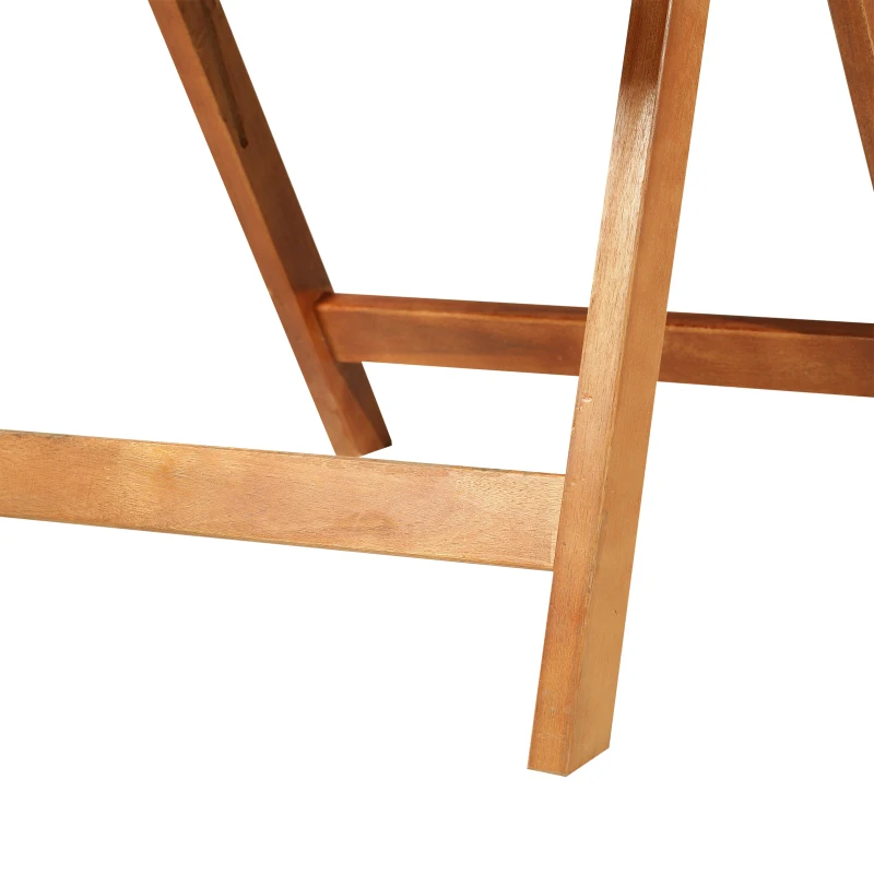 Outsunny Outdoor Acacia Wood Dining Patio Chair Foldable with 5 Adjustable Seat Positions