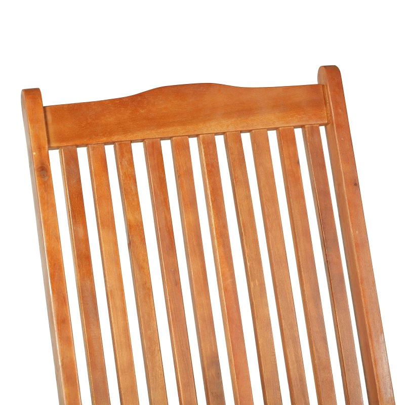 Outsunny Outdoor Acacia Wood Dining Patio Chair Foldable with 5 Adjustable Seat Positions