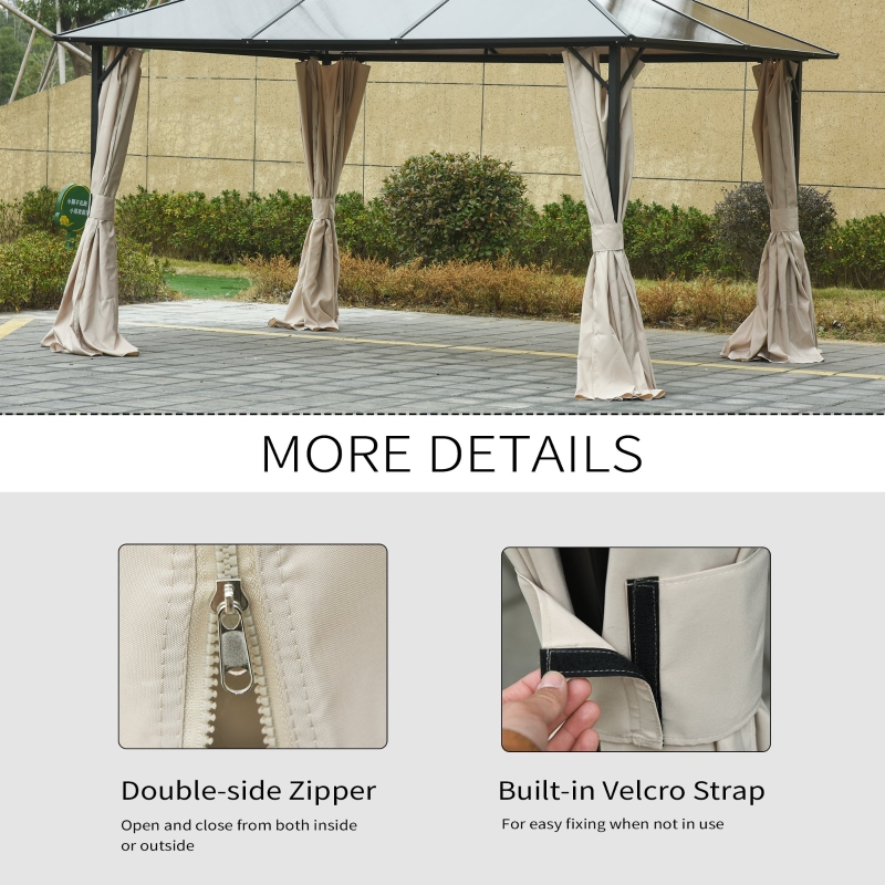 Outsunny Universal Gazebo Replacement Sidewalls Set Of 4 Panel Privacy Wall For Most 10 X 12 Canopy Pavillion Outdoor Shelter Curtains Accessories Beige Pcs Aosom Canada Outsunny Universal Gazebo Replacement, Replacement Gazebo Curtains 10 X 12