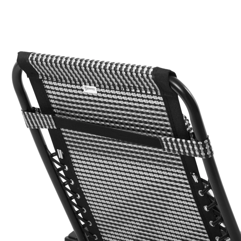 Outsunny Zero Gravity Chair, Folding Recliner Chair, Adjustable Patio Lounger with Detachable Pillow, Cup Holder and Foot Massage Roller for Outdoor, Patio, Deck, Poolside, Grey