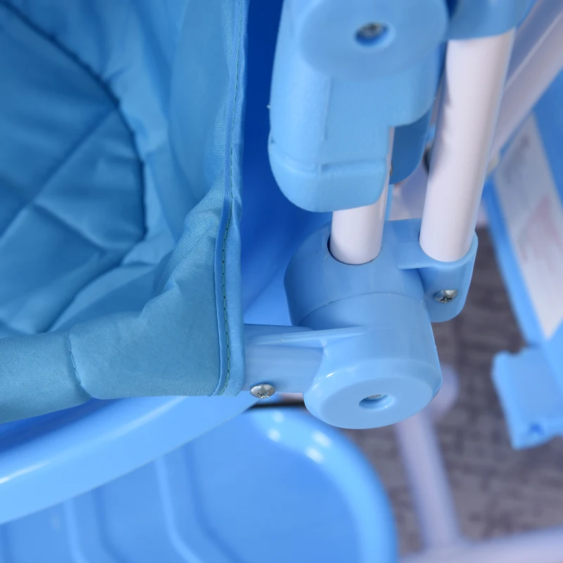 Qaba Kids Tricycle Ride-On Moped Canopy Tricycle with Stylish Design & Interactive Music & Lighting Functions, Gift for Baby Toddler Boys Girls, Blue