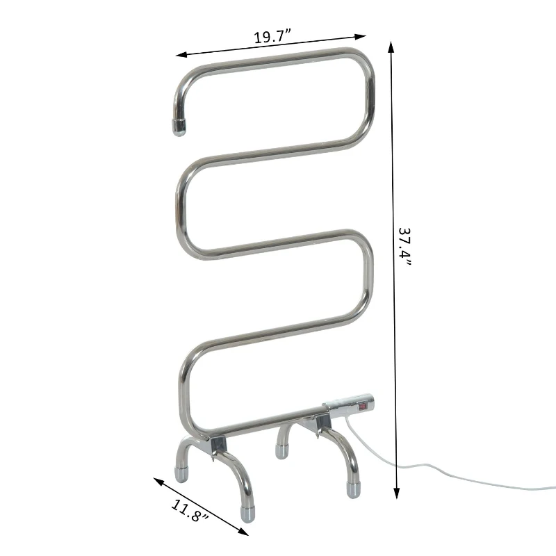 HOMCOM 37.5" Stainless Steel Freestanding Electric Towel Warmer Laundry Drying Rack