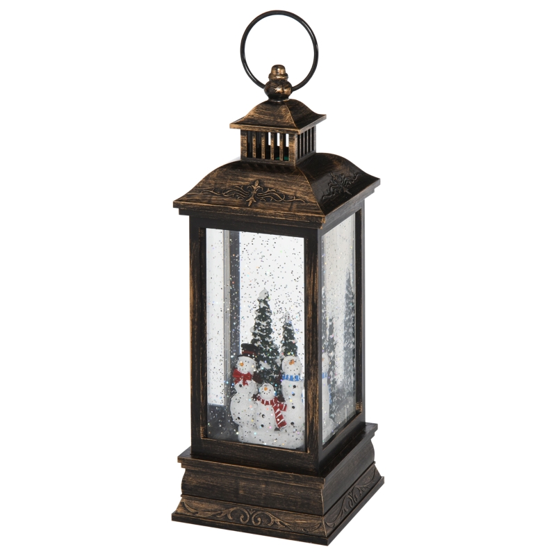 HOMCOM Christmas Snow Globe Water Lantern Music Box with Light Handle Home Decorations