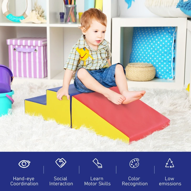 Soozier 2-Piece Climb & Crawl Activity Play Foam Building Blocks for Toddlers with a Soft High-Density Foam Material